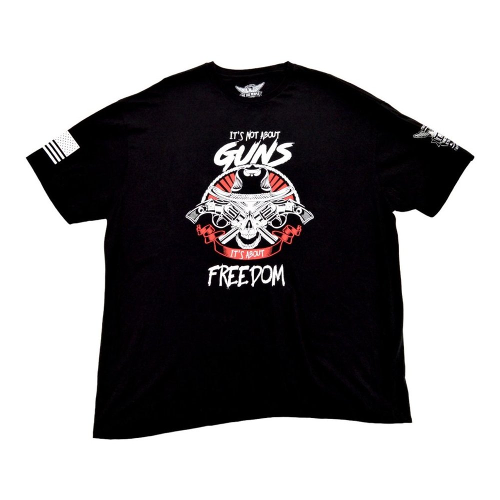 We The People Guns Freedom‎ American Flag Skull Men's T-shirt Size 3XL